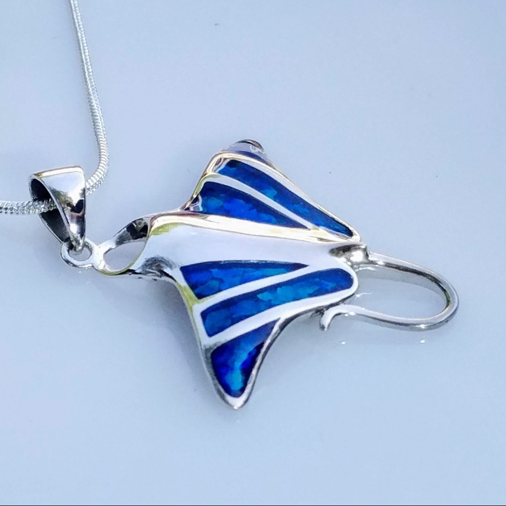 🆕 Sterling Silver Stingray With Paua Shell Inlay - Picture 2 of 6